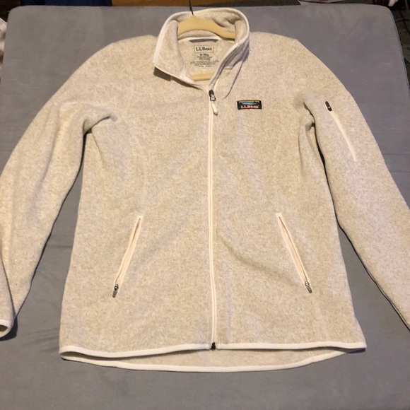 L.L. Bean Tops - L L Bean Zip up cream fleece